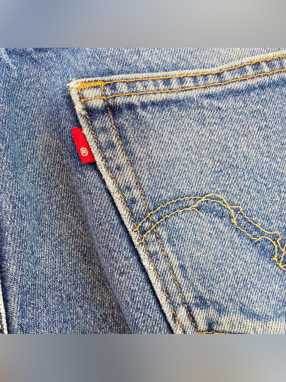 Levis 505 Distressed Jeans Mens 34 36 Womens 32 Levi’s Straight Jean Cotton Blue - Picture 9 of 13